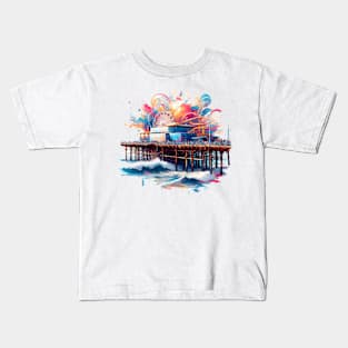 Santa Monica Pier Kids T-Shirt